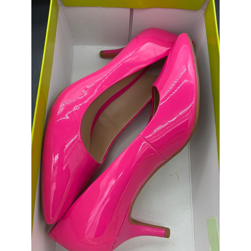 Gianni Bini Hot Pink Patent Leather Kitten Heel Pump 8.5M Pointed Toe Barbiecore - Picture 8 of 8